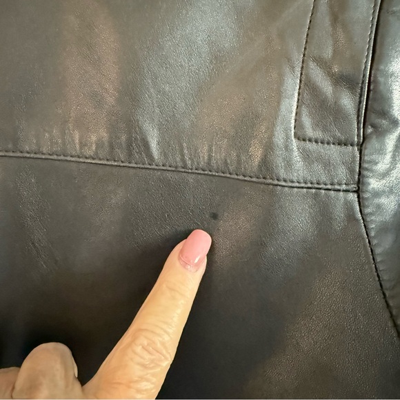 Black Leather Open Front Minimalist Jacket – Women’s Size 12 - Picture 11 of 16